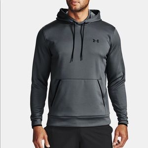Under armour grey fleece hoodie size mens small